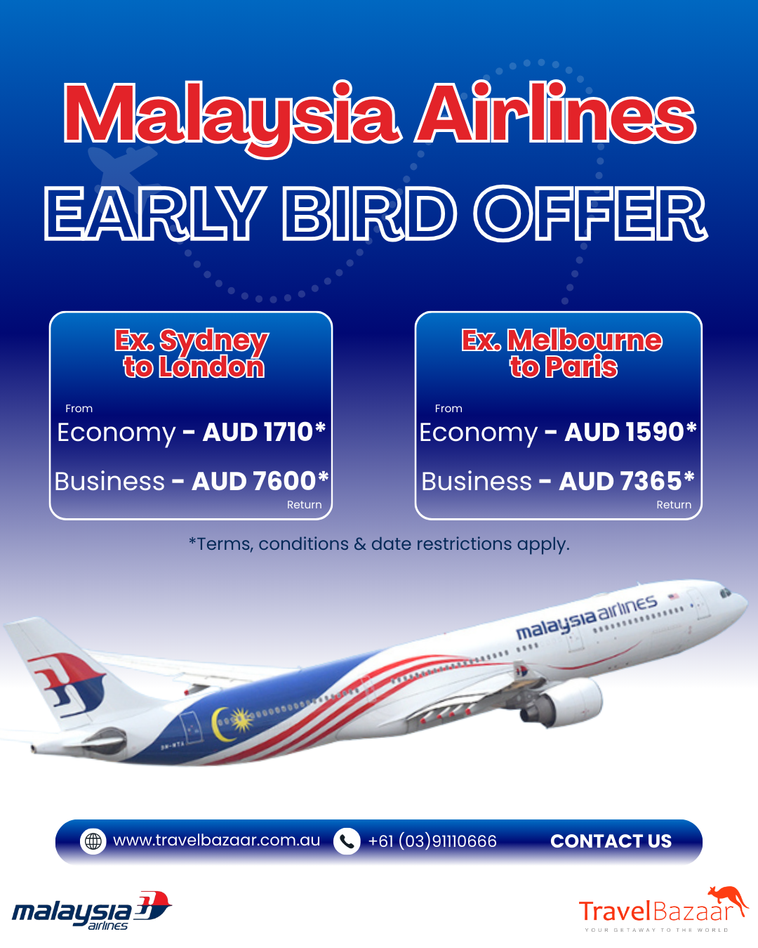 Malaysia Airways Early Bird Sale To Europe